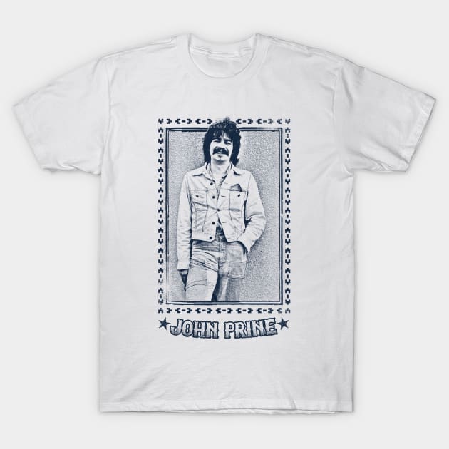 John Prine \/\\ Retro 70s Style Design T-Shirt by DankFutura